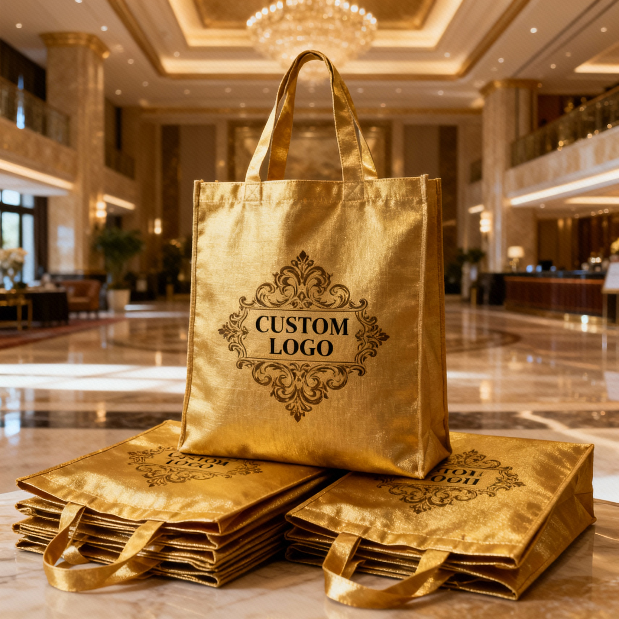 Shiny Gold Nonwoven Bag
